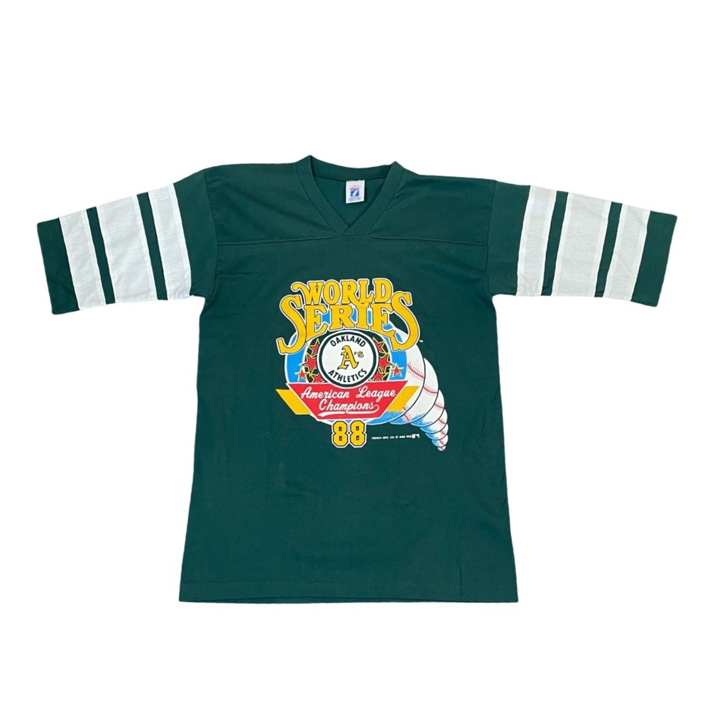 Vintage 1988 Oakland Athletics World Series AL Champions Logo 7 Jersey Shirt L
